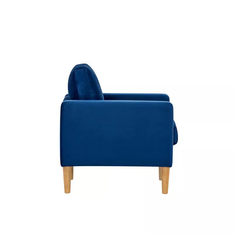 Velvet Fabric Upholstered Armchair 