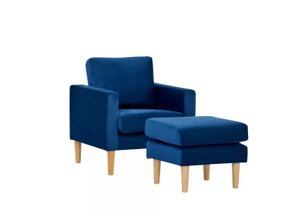 Velvet Fabric Upholstered Armchair 